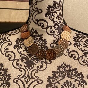 Elegant Hammered Disc Necklace